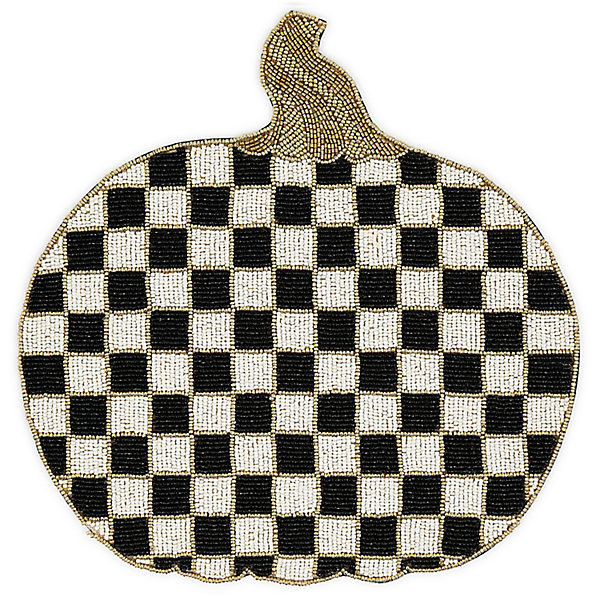 MacKenzie-Childs Courtly Check Pumpkin Beaded Placemat | MacKenzie-Childs