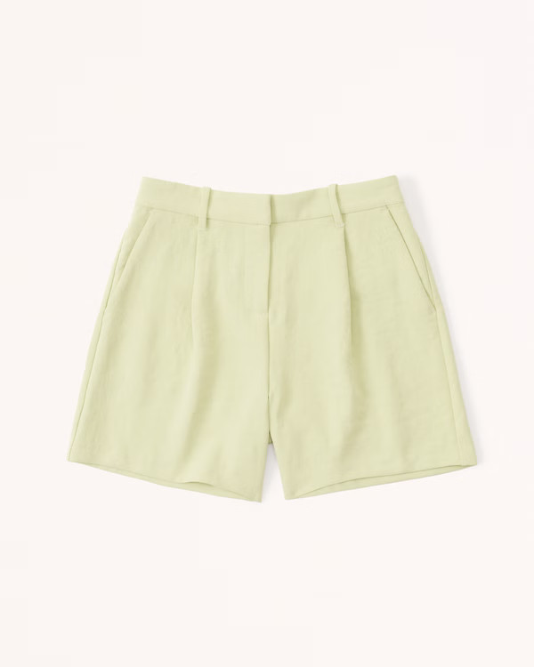 High Rise Premium Crepe Tailored Short | Abercrombie & Fitch (US)