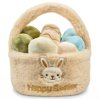 Easter Egg Plush Basket Toy Set, 9.5" Easter Egg Hunt Basket  with Bunny Design, Soft Decorative Easter Plush Toys, Perfect Easter Gift Set for Babies | Target