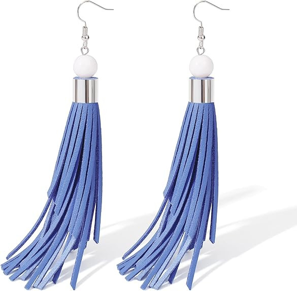 Coiris Boho Leather Layered Tassel Earrings for Women Lightweight Leather Fringe Dangle Earrings ... | Amazon (US)