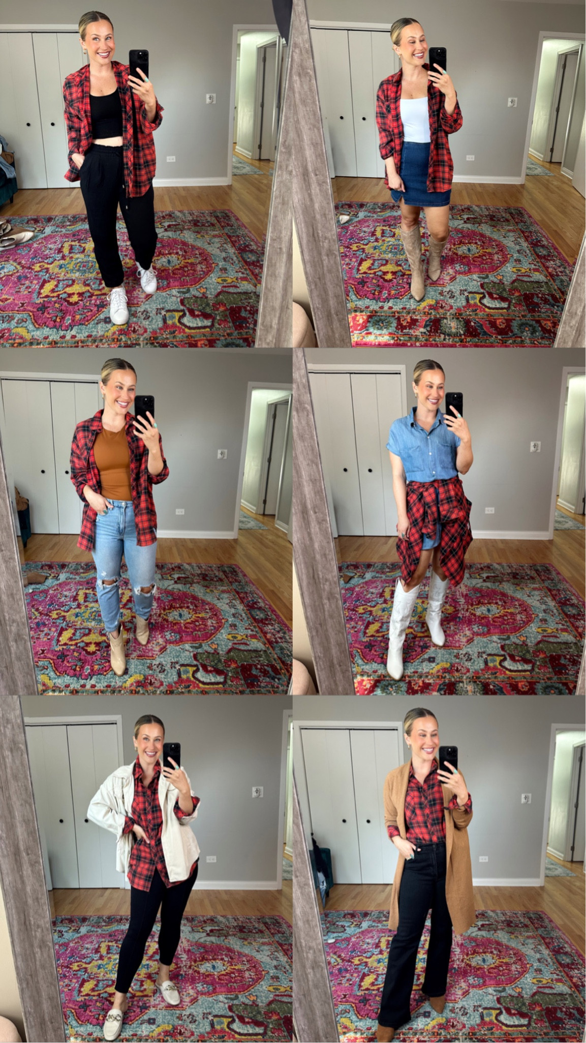 Oversized flannel styled 6 different ways. This flannel is currently $20! #teacheroutfit #traveloutfit #countryconcert #falloutfit 

#LTKsalealert #LTKworkwear #LTKtravel