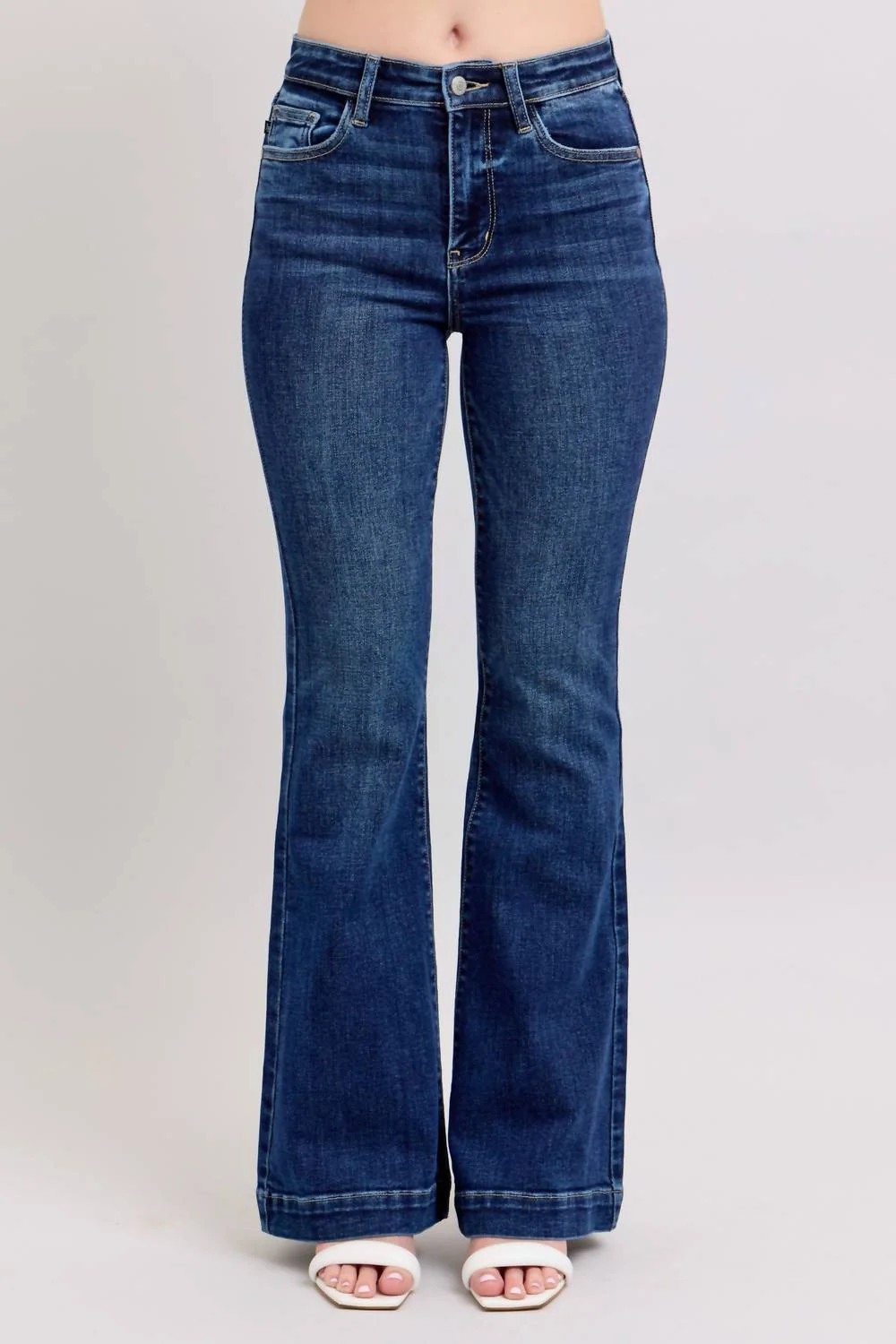 High Rise Flare Jeans In Blue | Shop Simon