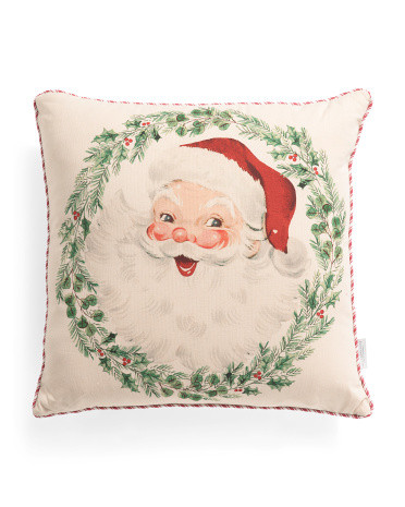 Jolly Wreath Santa Pillow | TJ Maxx