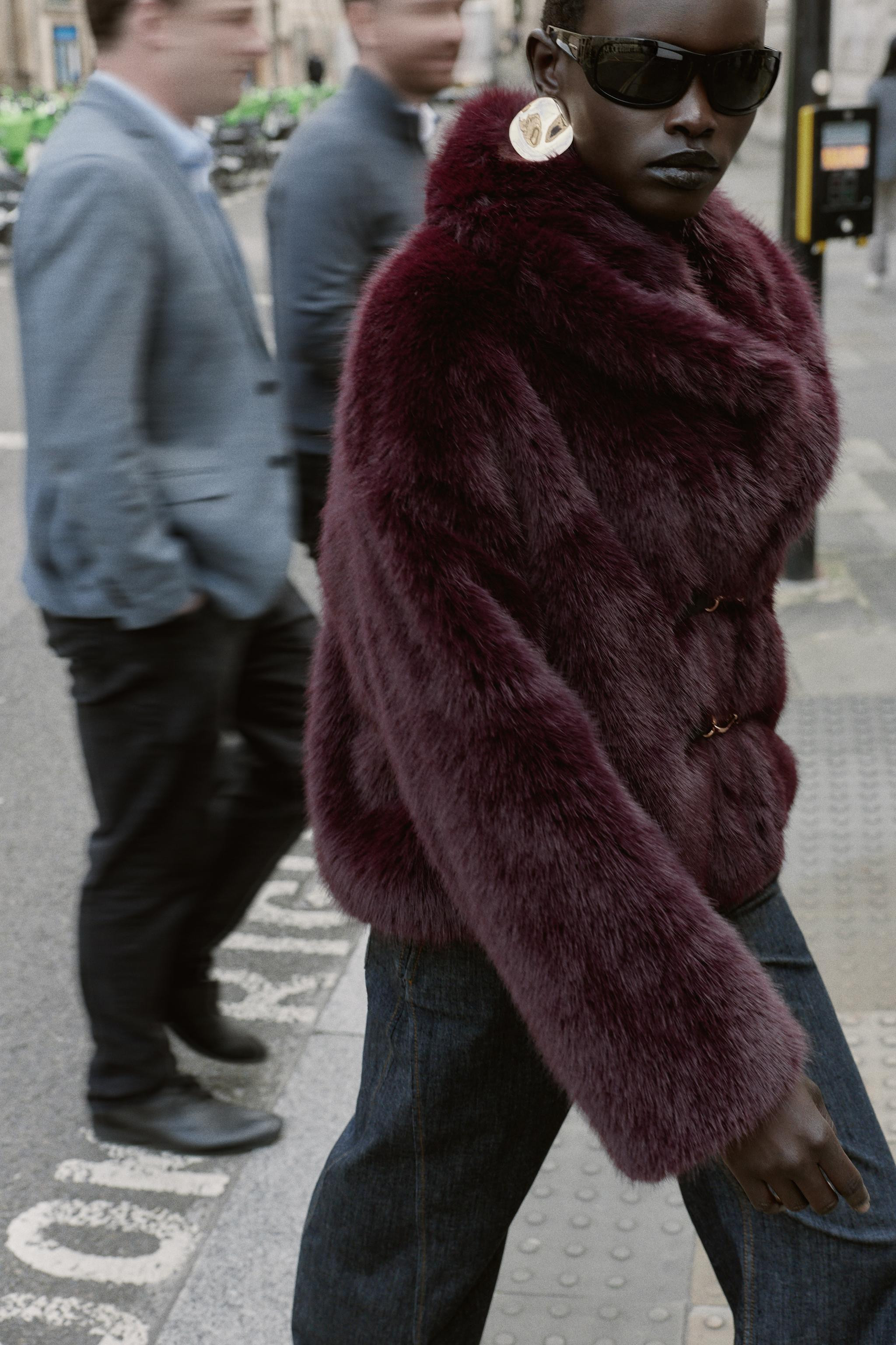 TOGGLE FAUX FUR JACKET | Zara US