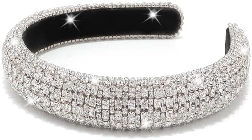 AHONEY Rhinestone Headband for Women Girls, Hair Bling Crystal Glitter Sparkly Diamond Padded Hea... | Amazon (US)