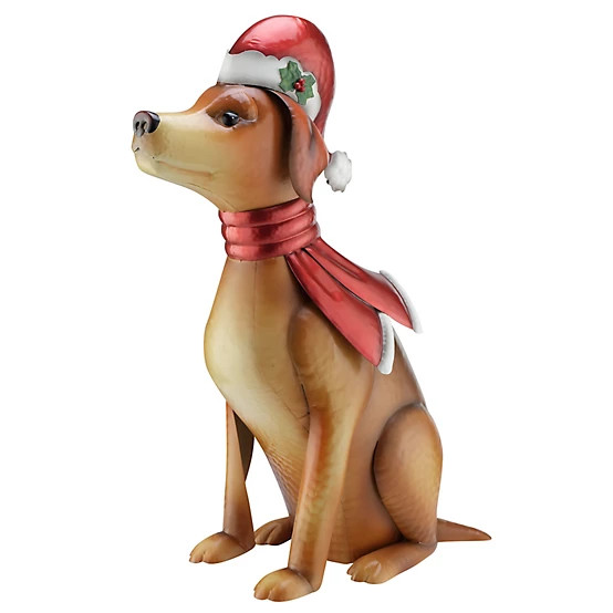 New!Red Shed  23.5 in. Metal Christmas Dog Statue | Tractor Supply