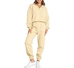 Prinbara Womens Half Zip Pullover Long Sleeve Sweatshirt Jogger Pants Lounge Sets 2 Piece Outfits... | Amazon (US)