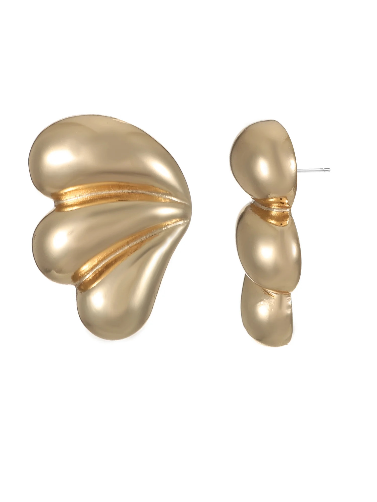 Time and Tru Gold Statement Stud Earrings | Walmart (US)