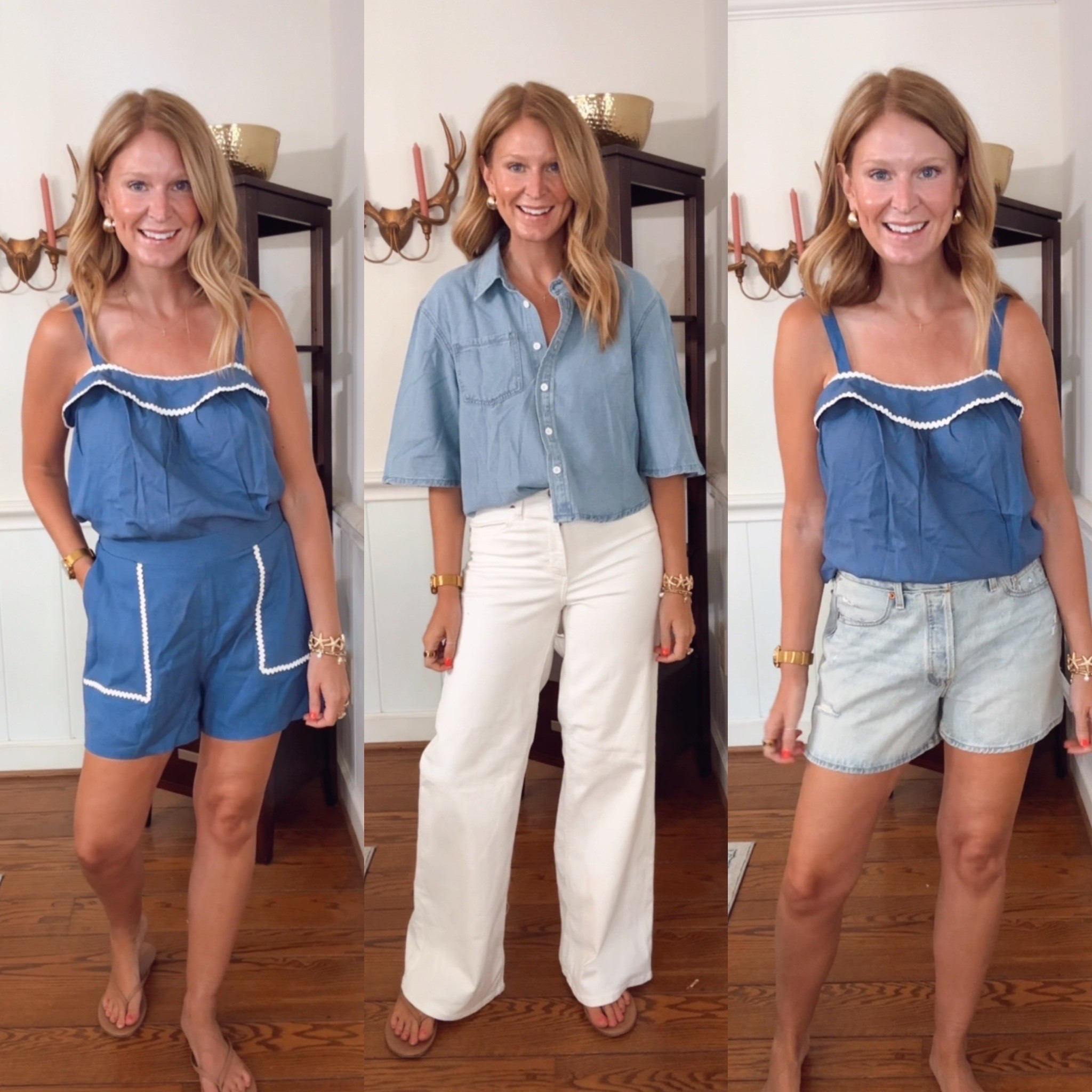 Another round of Target new arrivals! They just keep getting better this summer. 

Set - M in both
Jeans - 6 Regular
Denim Shorts - 8

#targetdoesitagain #targetfinds #summerlooks #stylishmoms #affordablestyle