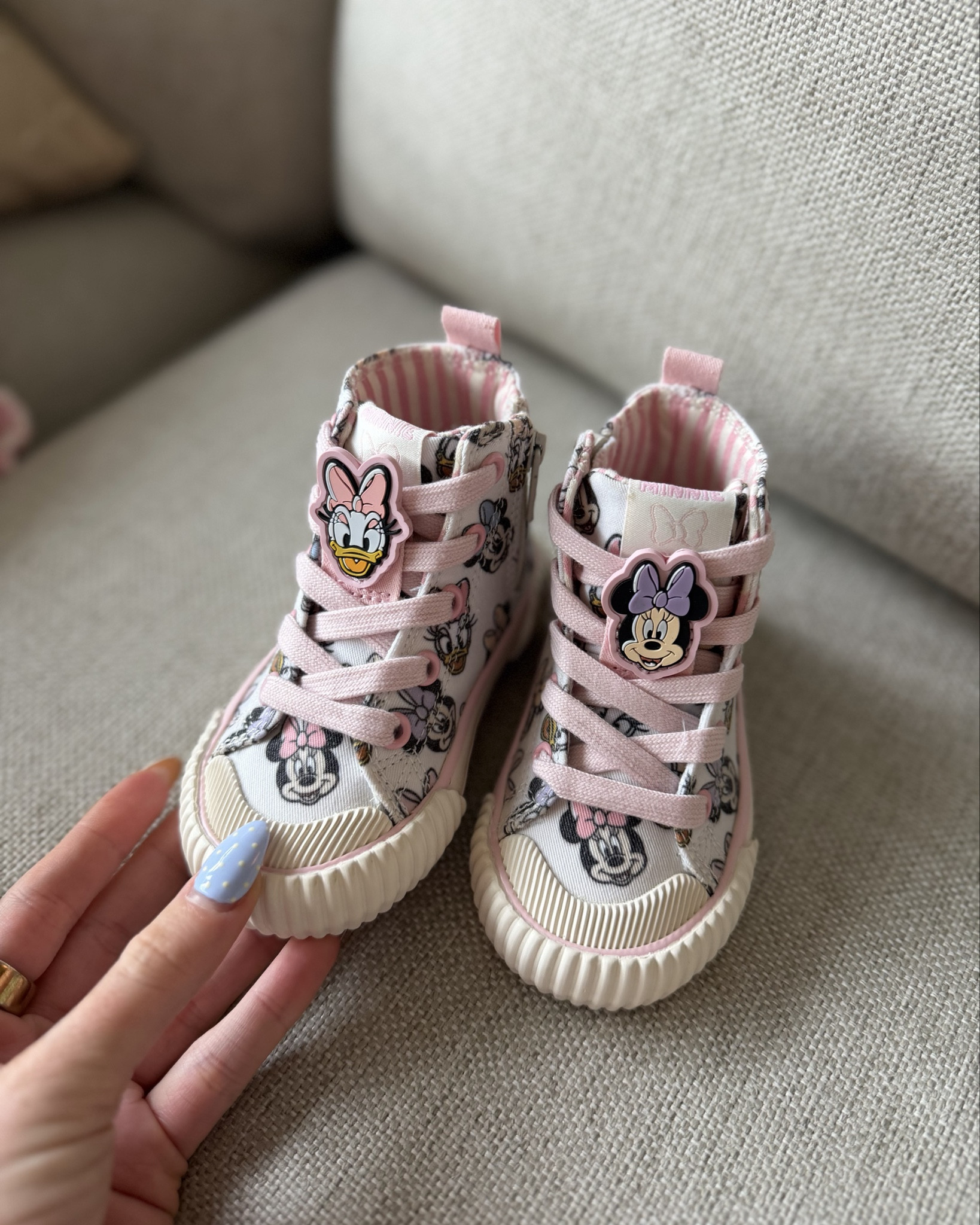 The cutest Disney sneakers I’ve ever seen!!!! 🩷💜 just came yesterday for our girl. I did a size US5 for her. She’s literally been wearing them nonstop since they came 😆 love this brand! 

Next official, Disney sneakers, Minnie Mouse, Daisy Duck, toddler girl shoes 

#LTKTravel #LTKmomlife #LTKKids