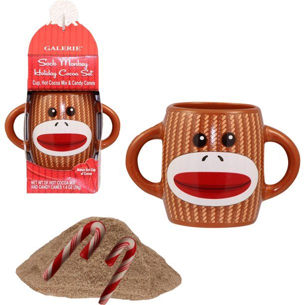Galerie Coffee & Teas Gift Baskets Sock Monkey Cocoa Brown Holiday Gift Set, 4 Pieces | Walmart (US)