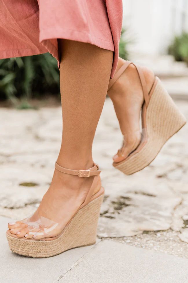 Misty Clear Criss Cross Wedges | The Pink Lily Boutique