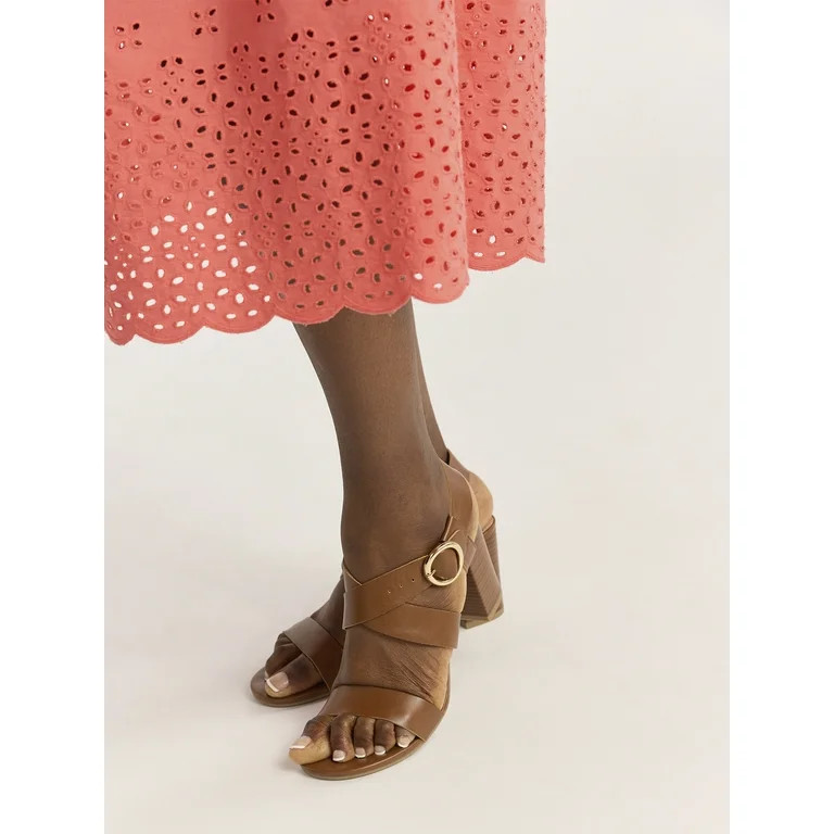 Time And Tru Women’s Block Heel City Sandals | Walmart (US)