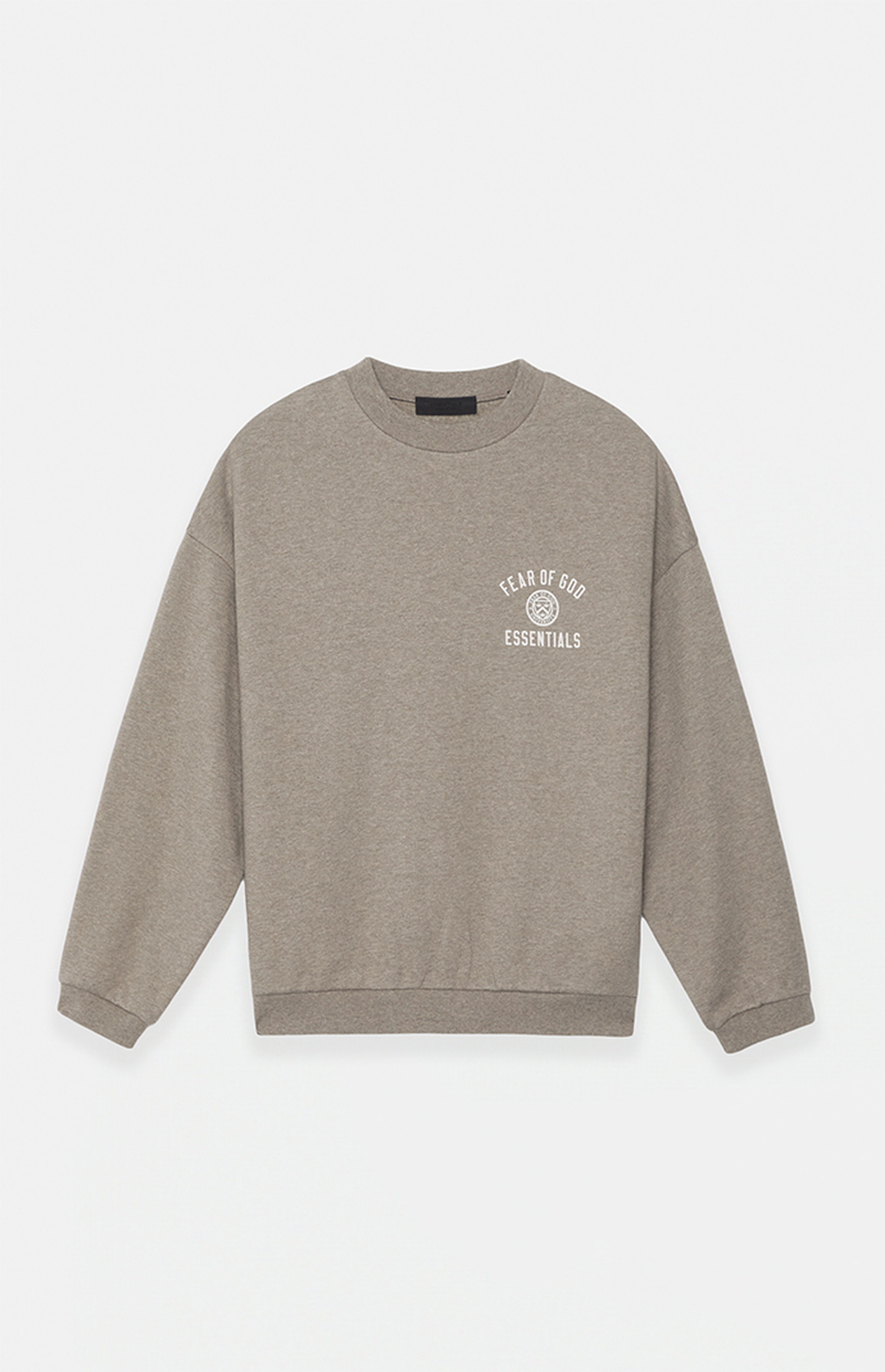 Fear of God Essentials Heather Grey University Fleece Crew Neck Sweatshirt | PacSun