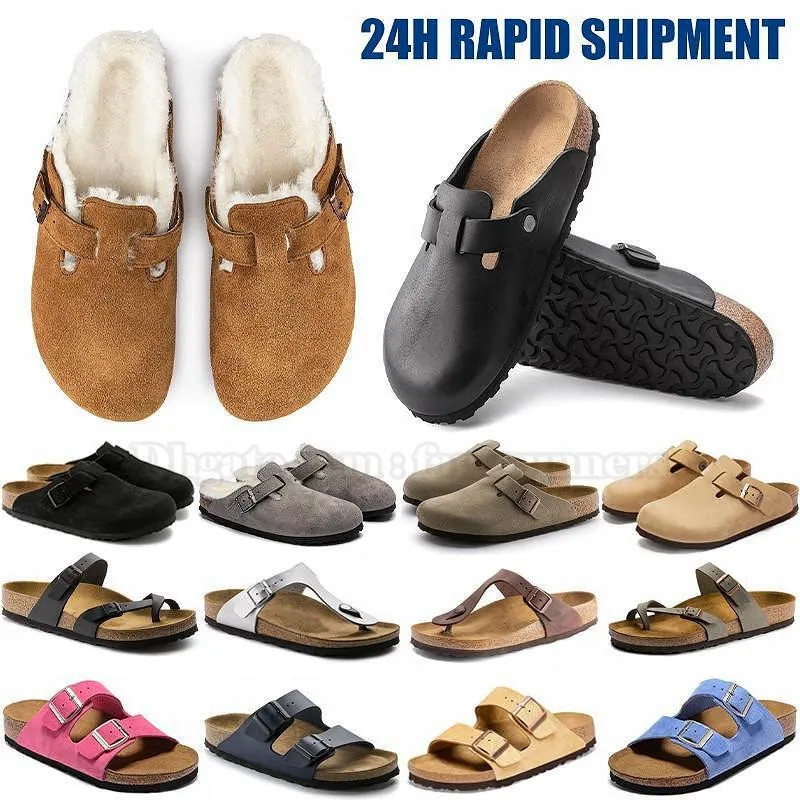 Boston Clogs Designer Sandals Slippers Birken Clog Women Mens Suede Shearling Soft Footbed Arizon... | DHGate