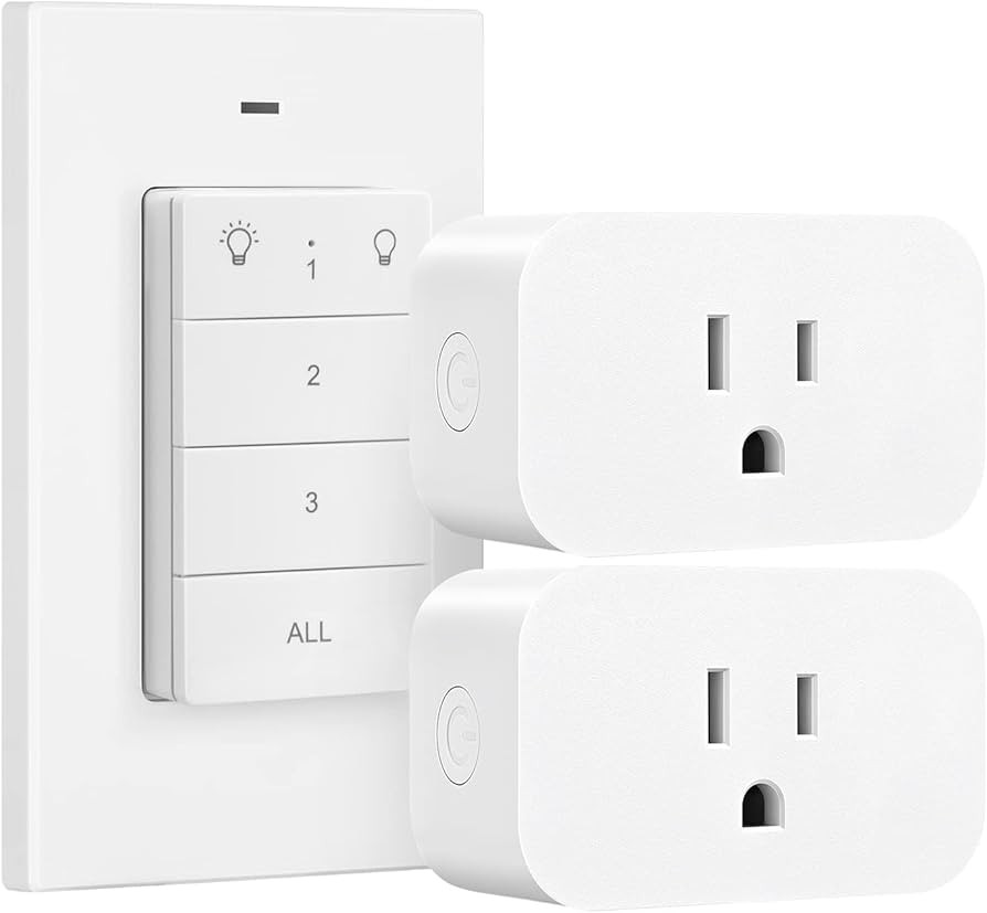 DEWENWILS Remote Control Outlet, Wall Mounted Wireless Light Switch, 2 Independent Control Socket... | Amazon (US)