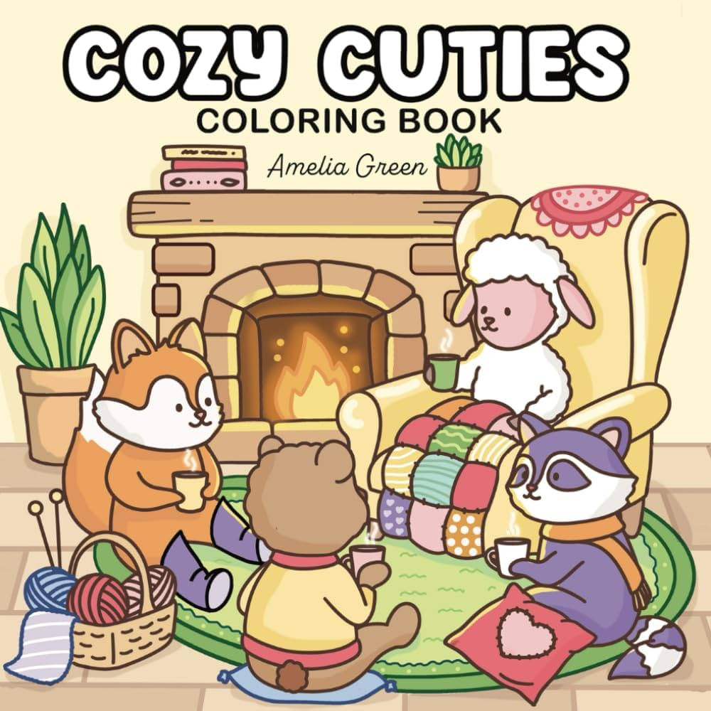 Cozy Cuties: Coloring Book for Adults and Teens Featuring Adorable Animal Characters, Relaxing Hy... | Amazon (US)