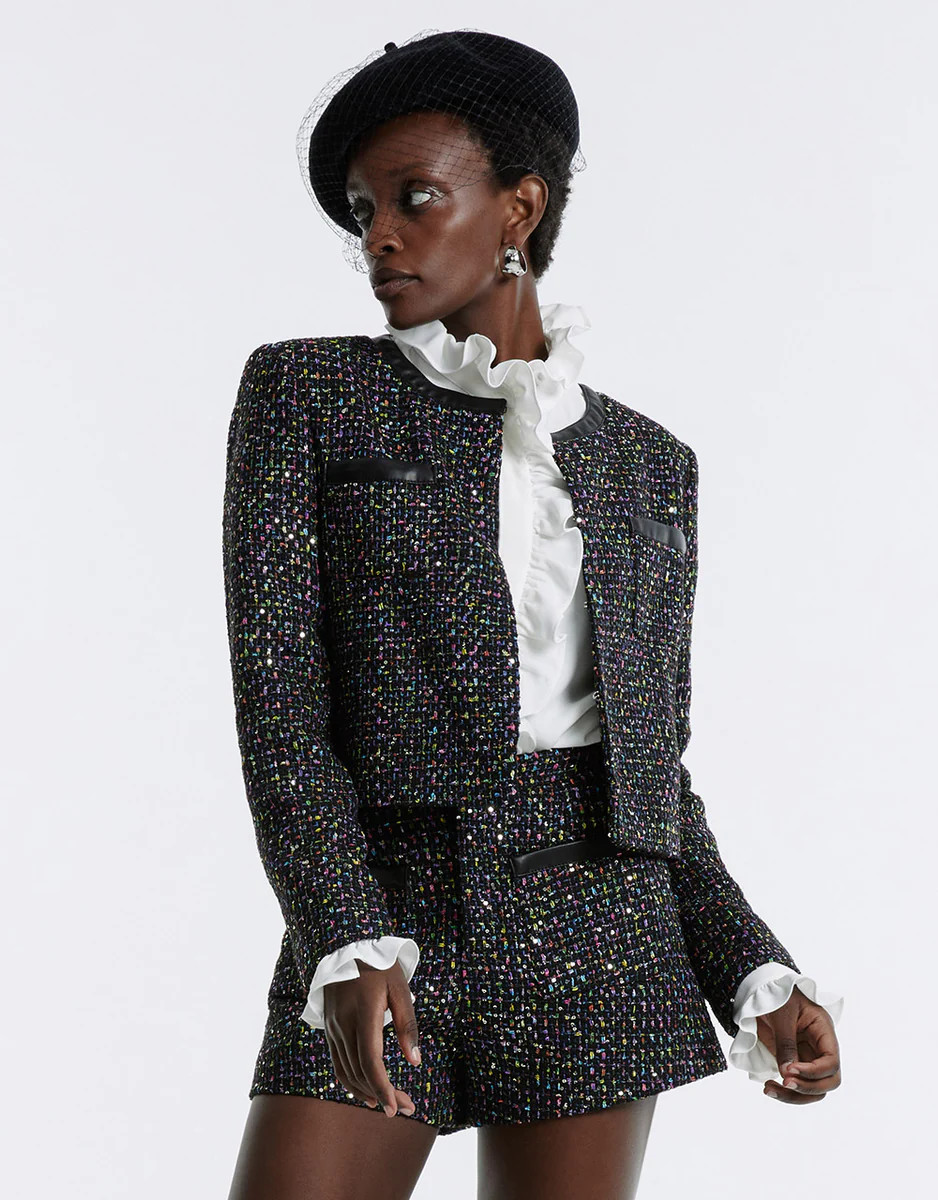 Cropped Tweed Cardigan | Urban Revivo