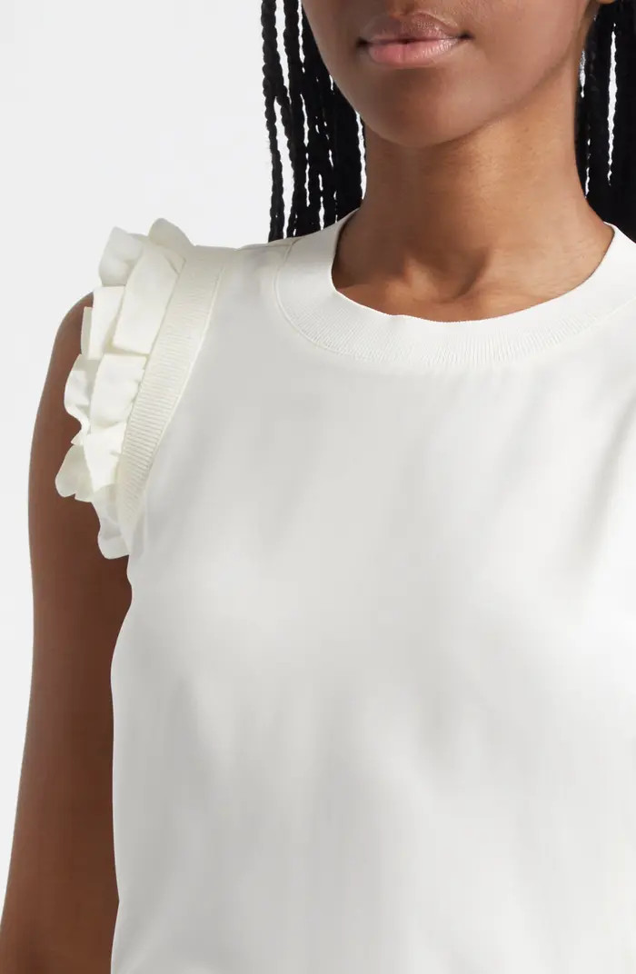Cinq à Sept Lenore Ruffle Sleeve Silk Top | Nordstrom | Nordstrom