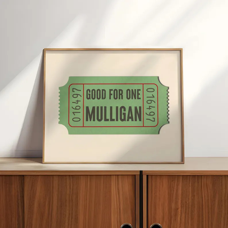 Golf Humor Home Decor Office Print for Golfer Art Gift for Golf Lover Mulligan Poster Ticket Prin... | Etsy (US)