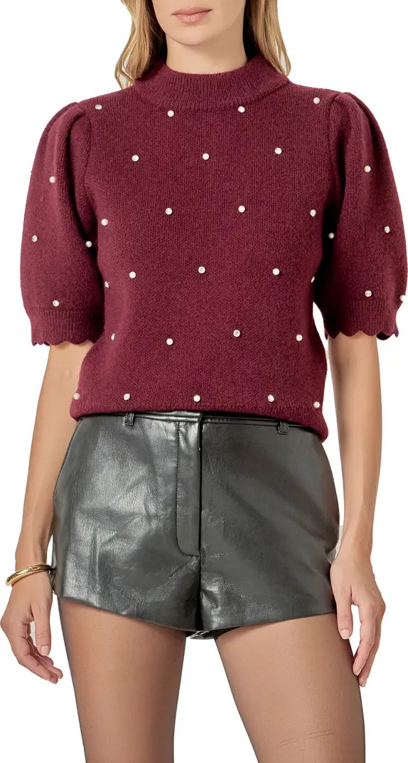 Embellished Short Sleeve Sweater | Nordstrom