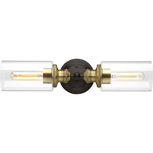 Archives Collection 2-Light Clear Glass Farmhouse Bath Vanity Light Antique Bronze | Amazon (US)