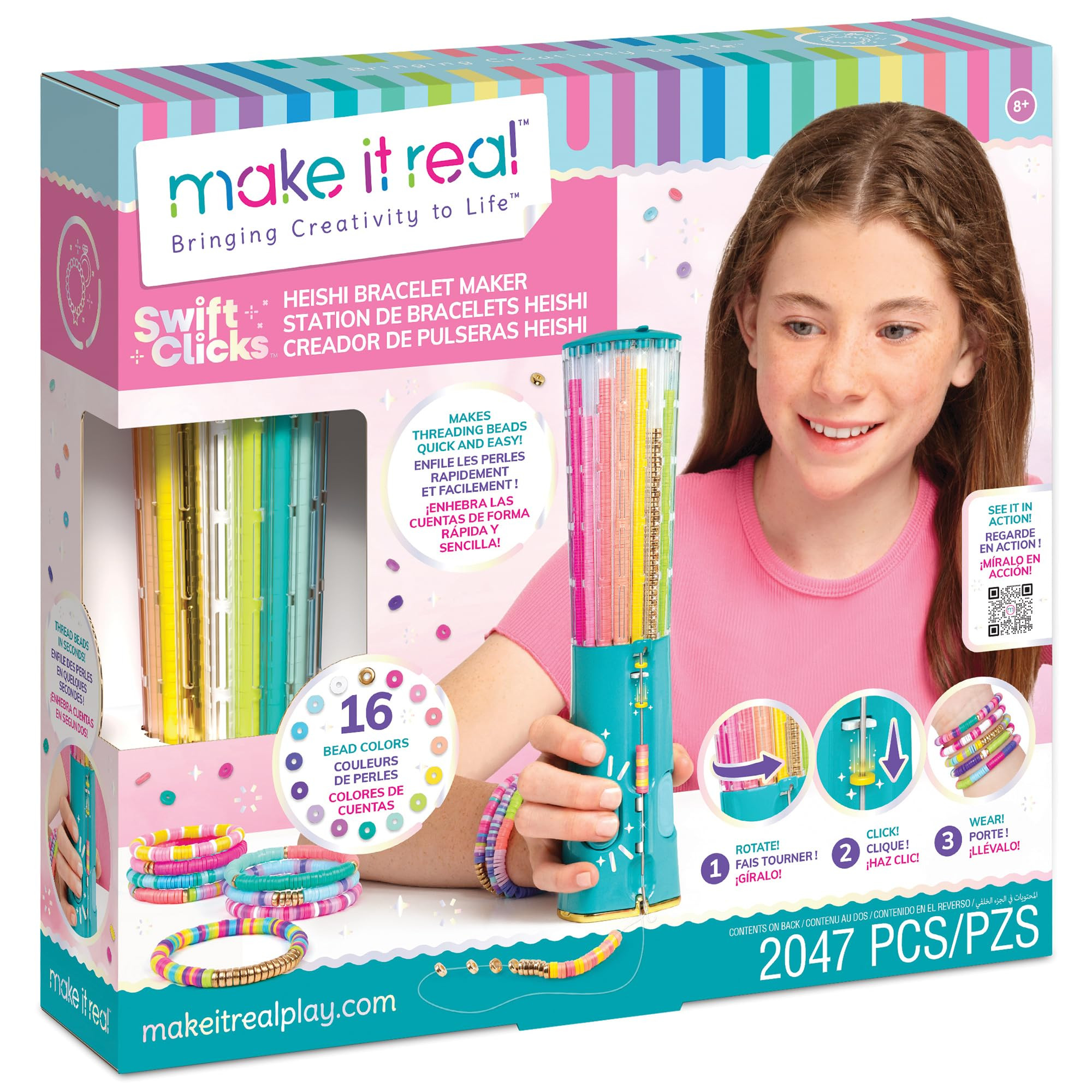 Make It Real: Swift Clicks - Heishi Bracelet Maker - 2047pc, DIY Jewelry Craft Kit, Design & Make... | Amazon (US)