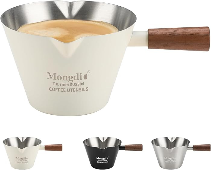 Mongdio Espresso Measuring Cup, Stainless Steel Espresso Shot Cups with Wooden Handle and Double ... | Amazon (US)