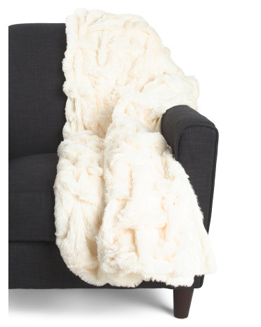 Stitched Faux Fur Throw | TJ Maxx