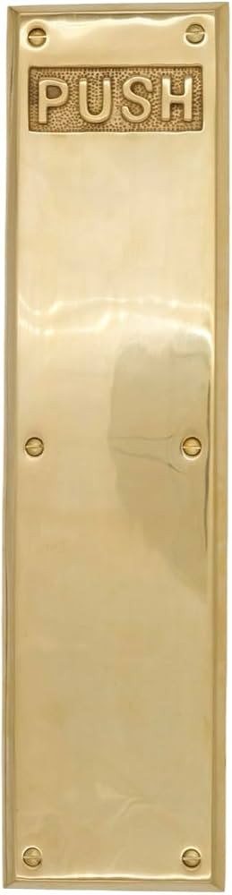 Push Commercial Door Plate in Heavy Duty Cast Brass | Amazon (US)