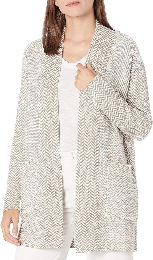 Amazon Brand - Daily Ritual Women's Ultrasoft Jacquard Long-Sleeve Coatigan Cardigan Sweater | Amazon (US)