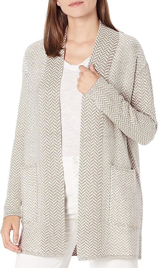 Amazon Brand - Daily Ritual Women's Ultrasoft Jacquard Long-Sleeve Coatigan Cardigan Sweater | Amazon (US)