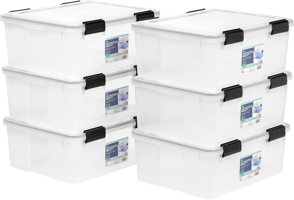 IRIS Weathertight Storage Box, 30.6 Quart, 6 Pack | Amazon (US)