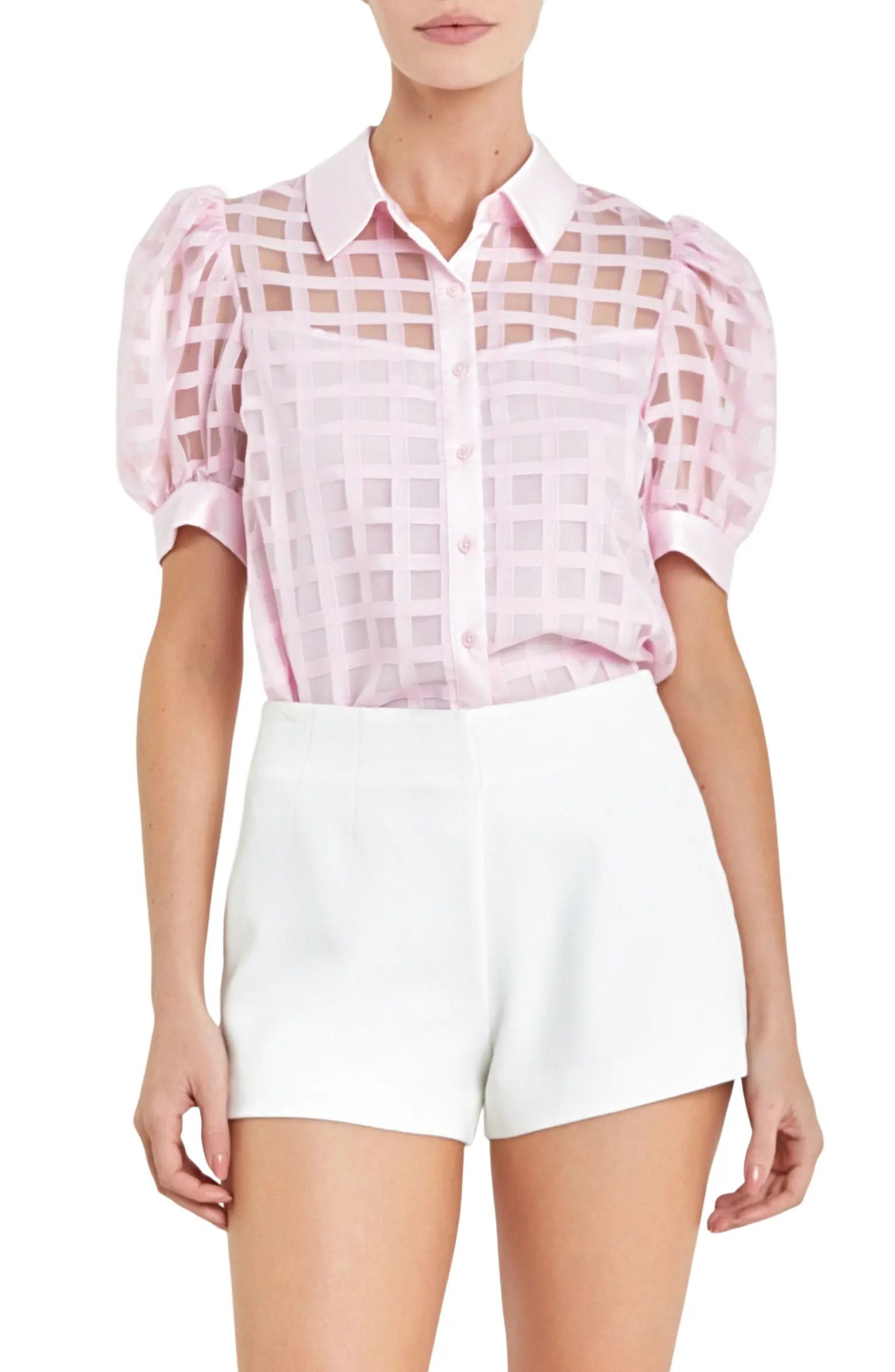 Puff Sleeve Organza Top | Nordstrom