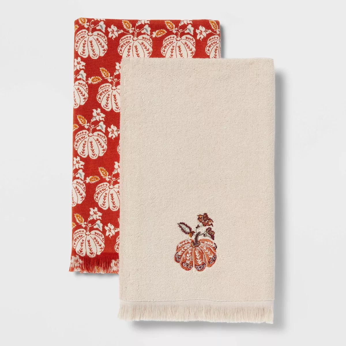 2pk Harvest Pumpkin Hand Towel - Threshold™ | Target