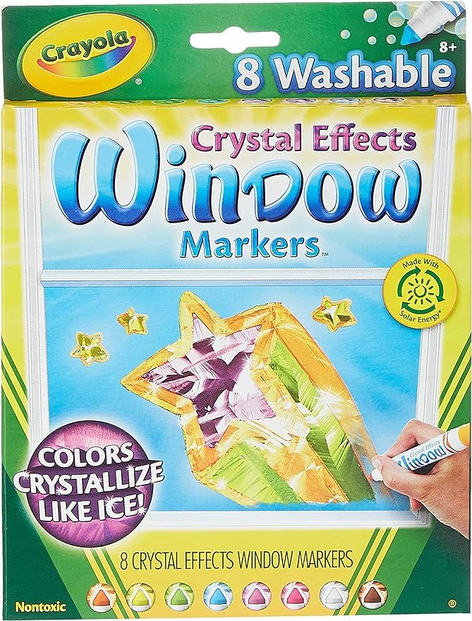 Crayola Washable Crystal Effects Window Markers, 8 ct | Amazon (US)