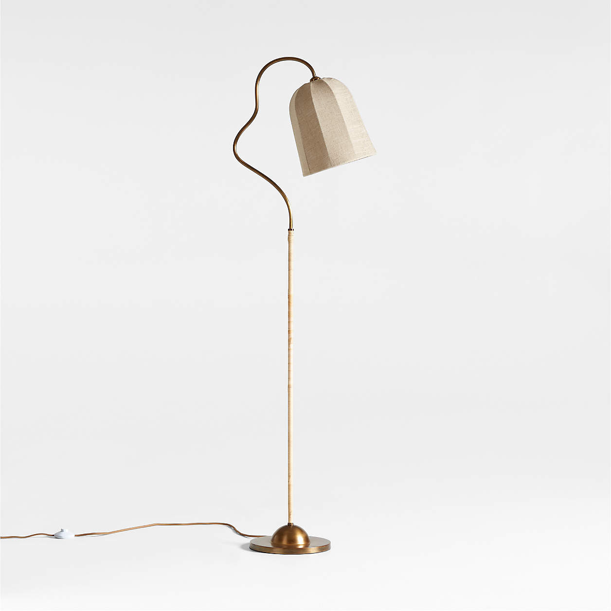 Allegra Rattan and Linen Task Floor Lamp by Jake Arnold + Reviews | Crate & Barrel | Crate & Barrel