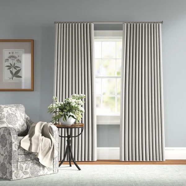 Wide Room Darkening Faux Linen Curtains for Bedroom - Living Room Curtain Window Single Panel | Wayfair North America