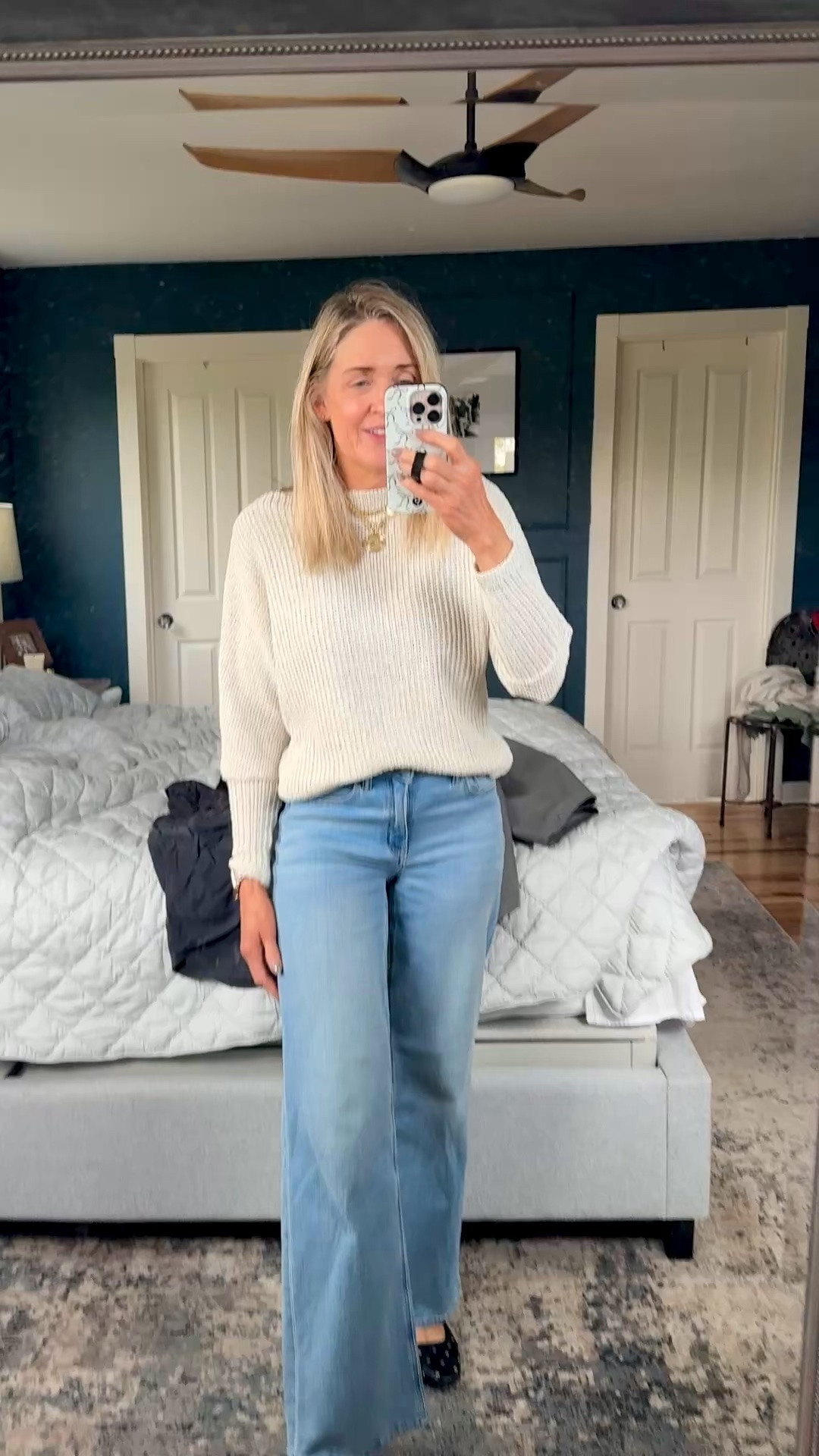 Spring transition outfit with @Gibsonlook sweater size XS and @Quince denim size 25.

Business casual workwear, spring outfits 2026, teacher outfit, fashion over 40, fashion over 50, affordable style

#LTKootd #LTKgrwm #LTKOver40