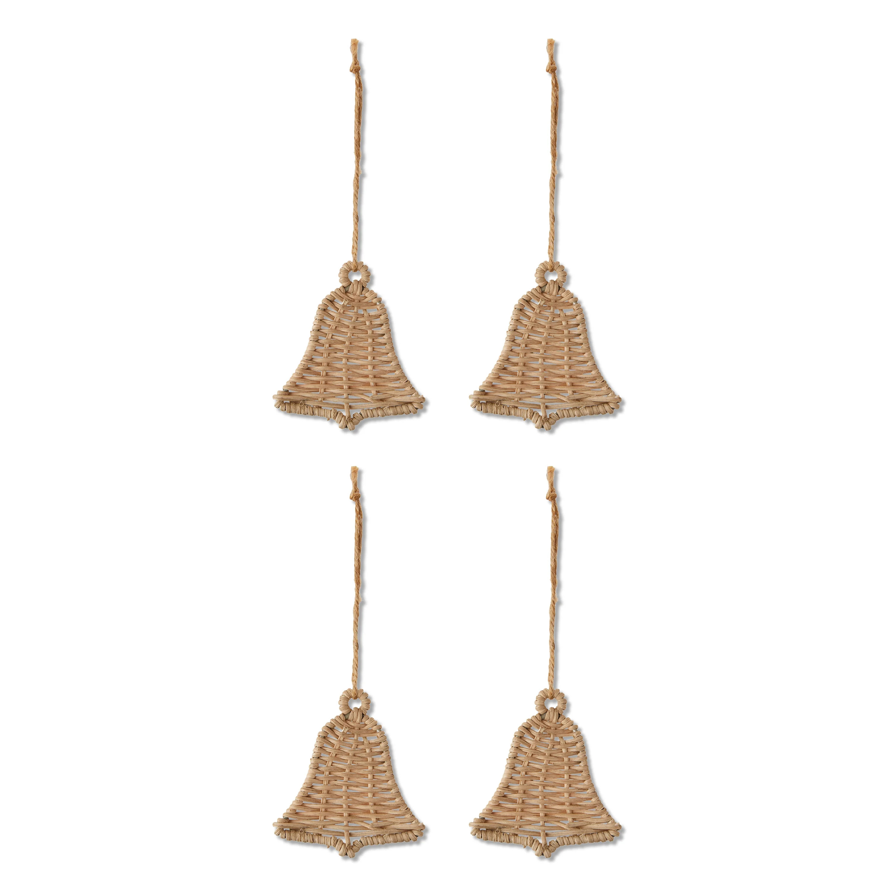 Mini Natural Woven Bell Christmas Ornaments, 4 Count, by Holiday Time - Walmart.com | Walmart (US)