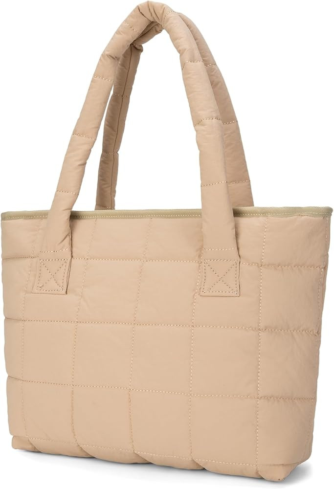 Puffer Tote Bag Large Quilted Puffy Tote Bag Soft Down Cotton Padded Shoulder Bag Quilted Bag for... | Amazon (US)