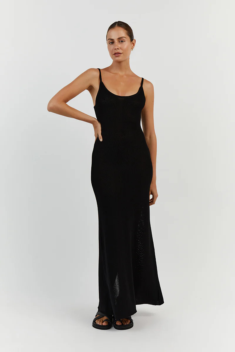 ASHER BLACK KNIT DRESS | DISSH