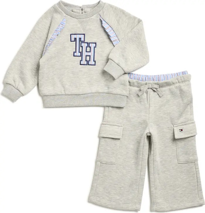 Fleece Logo Embroidered Pullover & Cargo Pants | Nordstrom Rack