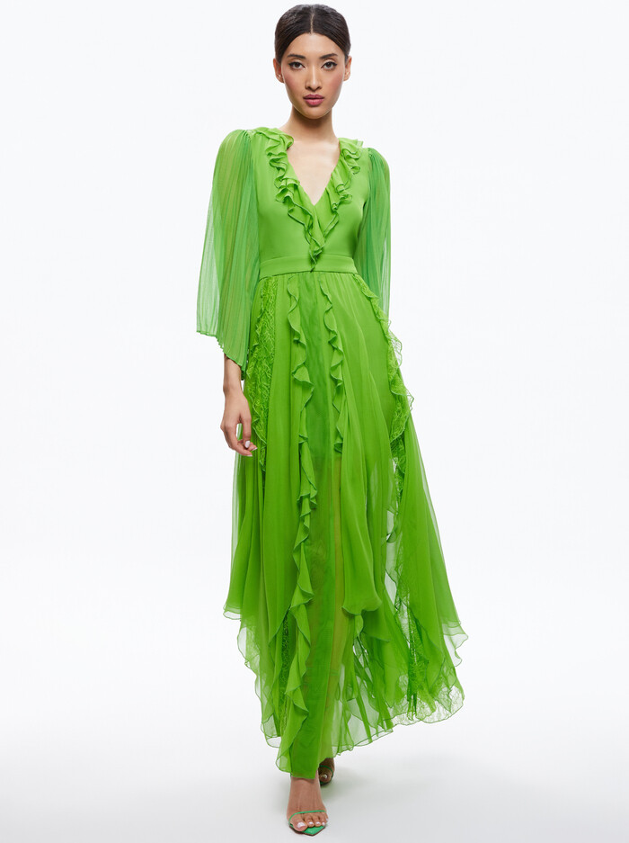 DAY SUNBURST SLEEVE MAXI DRESS | Alice + Olivia