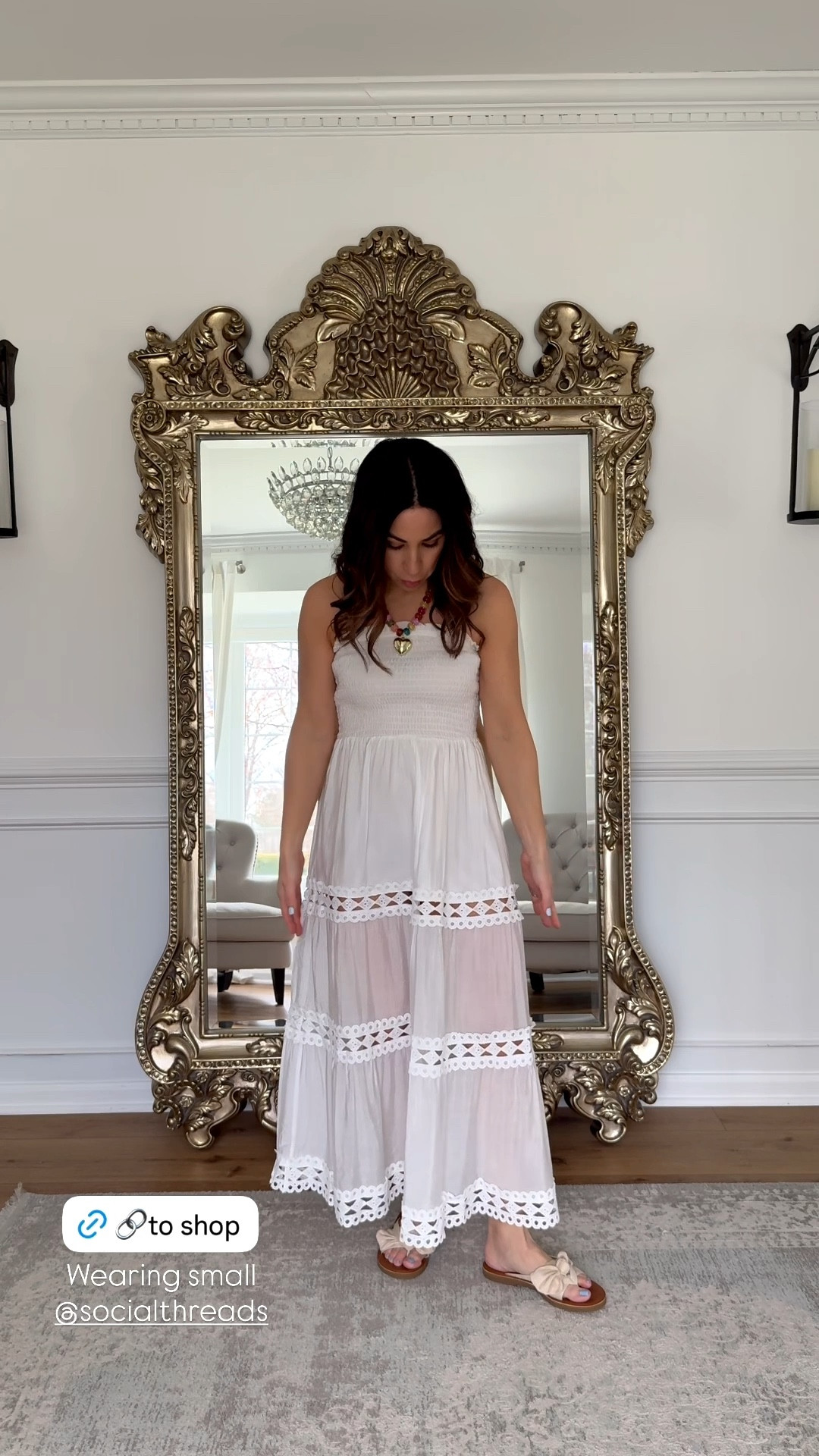 Small white dress. Spring dress. Strapless dress.

#LTKPetite #LTKOver40