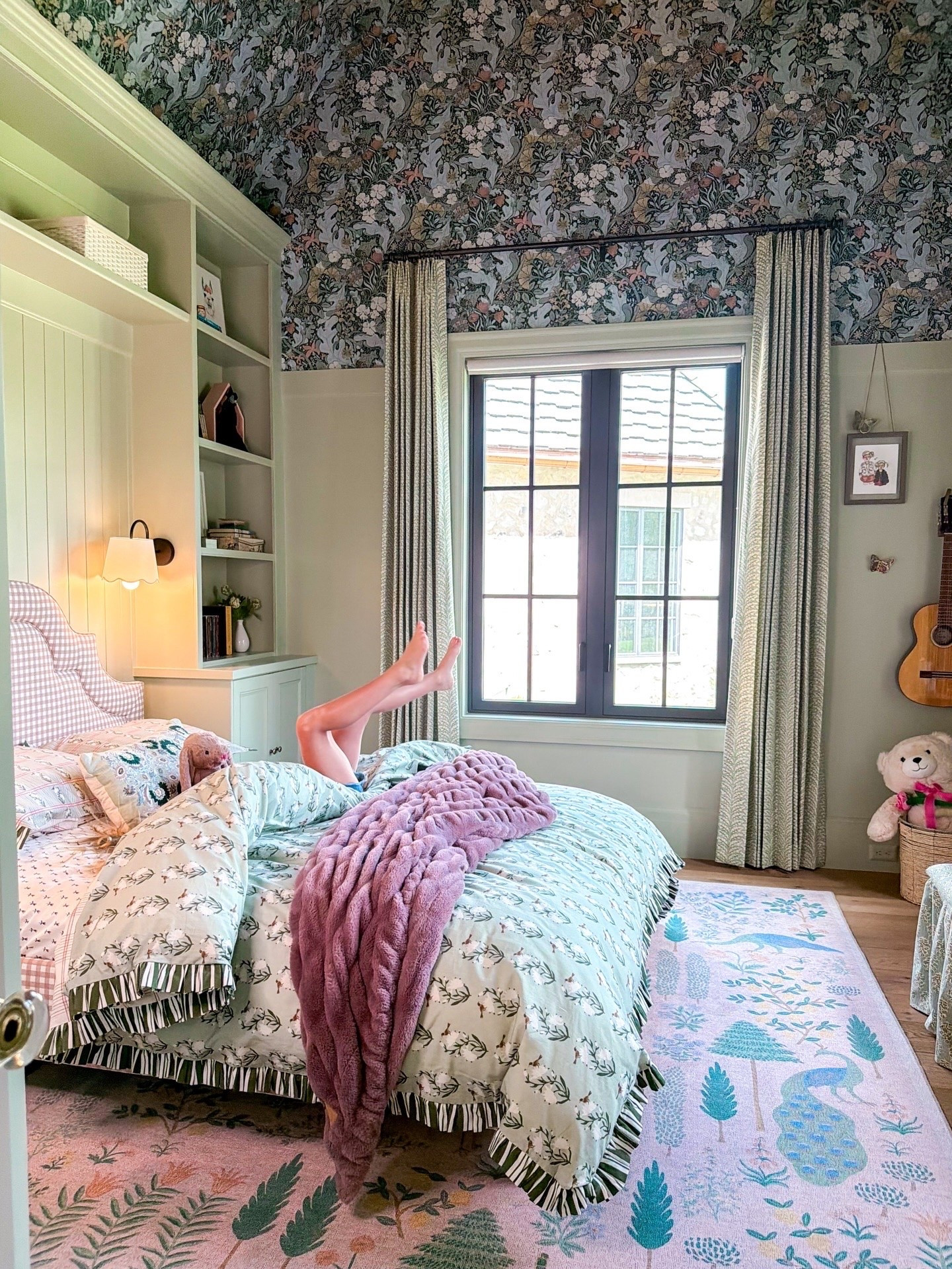 Fairytale girls bedroom with wallpaper and built ins made from  ikea

#LTKHome #LTKKids #LTKSaleAlert