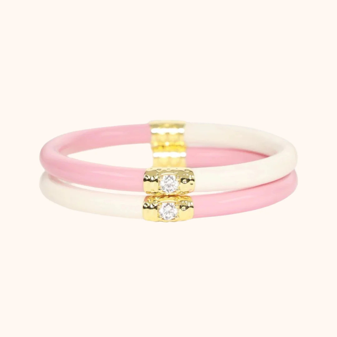 Pink/Ivory Yin & Yang All Weather Bangles® (AWB®) | BuDhaGirl