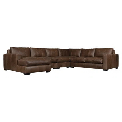 Dawkins 107.5'' Wide Genuine Leather Left Hand Facing Stationary Corner Sectional | Wayfair North America