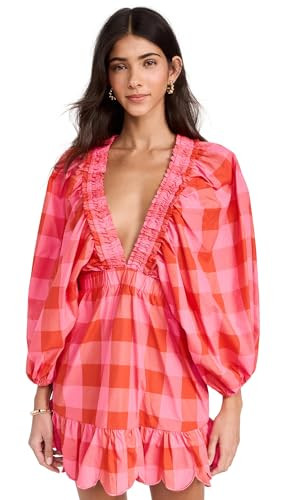 SUNDRESS Women's Marine Dress, Big Gingham Red and Pink, M-L | Amazon (US)