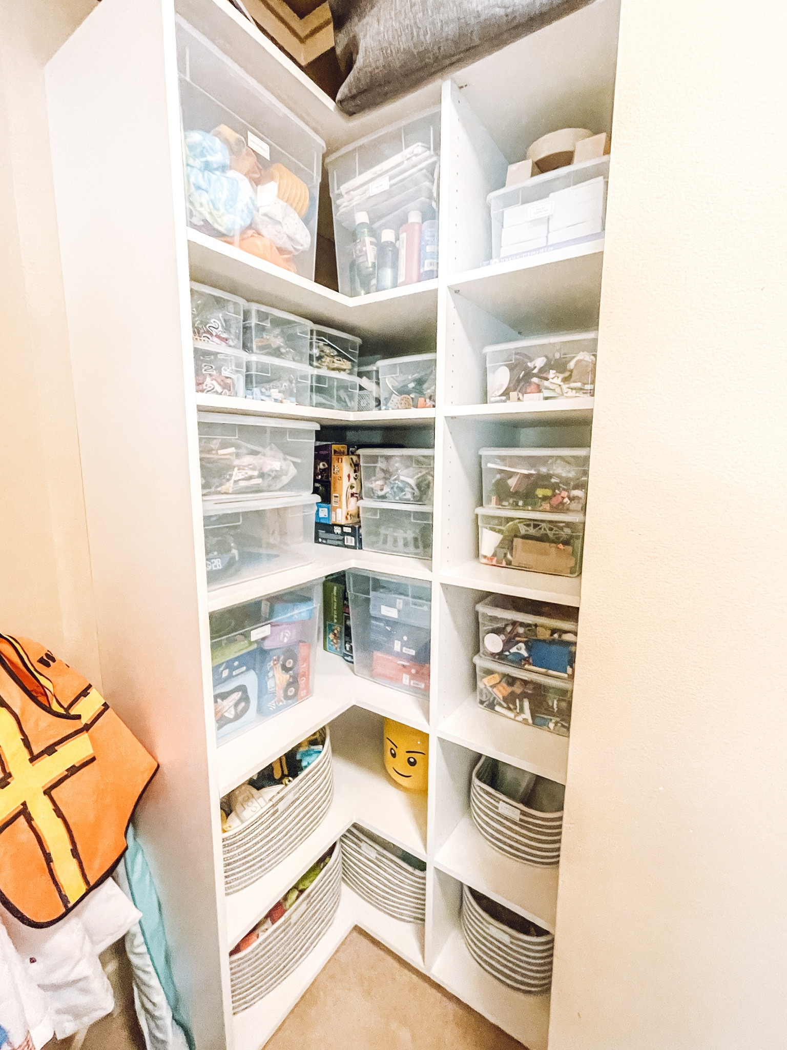 Playroom organization. The Container Store LEGO Storage Heads, Our Deep Sweater Box, Our Clear Storage Boxes, and Grey & White Oslo Bins✨

#LTKhome #LTKfamily #LTKkids